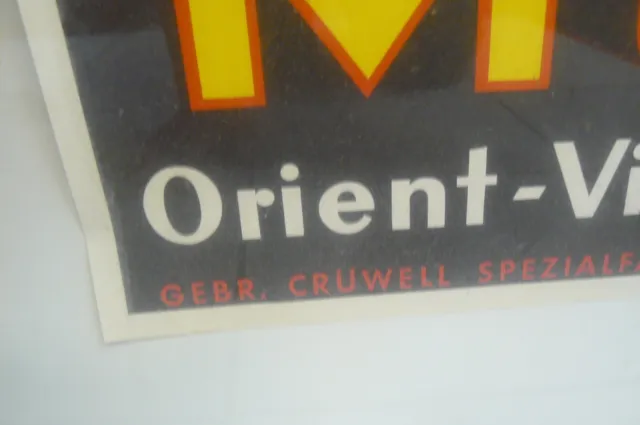original altes grosses Werbeplakat CRÜWELL MEKKA FEINSCHNITT Poster ~1950er L137 3