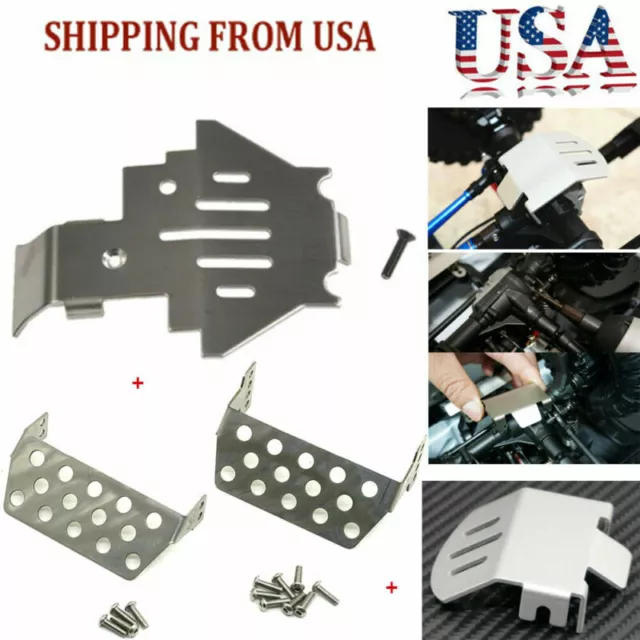 Front Rear Chassis Axle Guard Bumper Mount Skid Plate for 1/10 RC TRX4 Car US