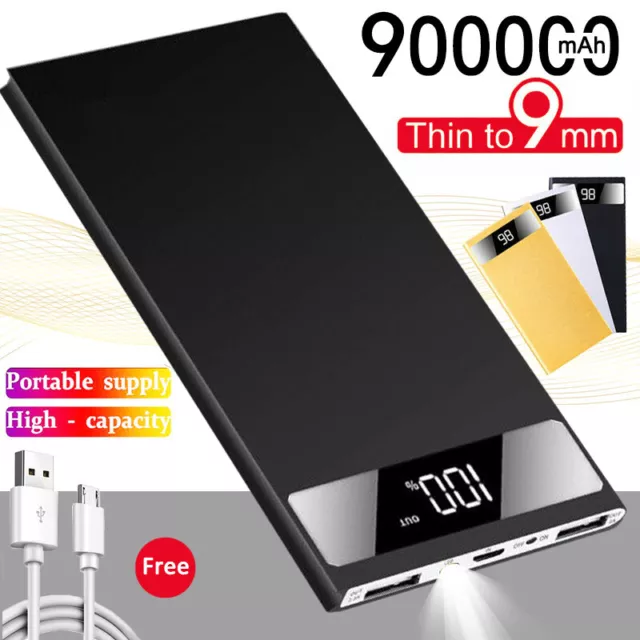 Portable 900000mAh Power Bank USB Pack LED Fast Battery Charger for Mobile Phone