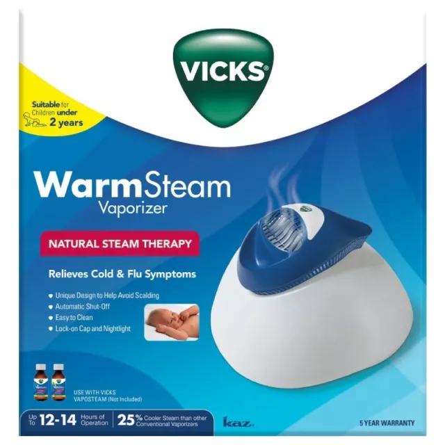 Vicks WarmSteam Vaporizer (Model V188) Relieves Cold & Flu Symptoms Vaporiser