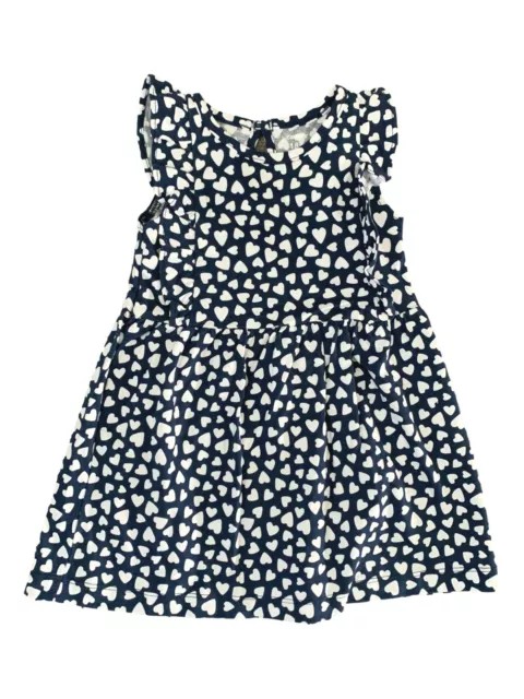 Carters Infant & Baby Girls Navy Blue & White Hearts Cotton Dress 18M