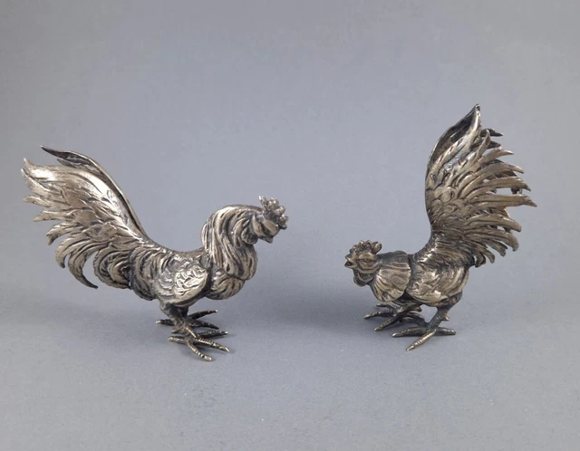 2 COQS COMBATTANTS en argent massif EUR 1,00 - PicClick FR