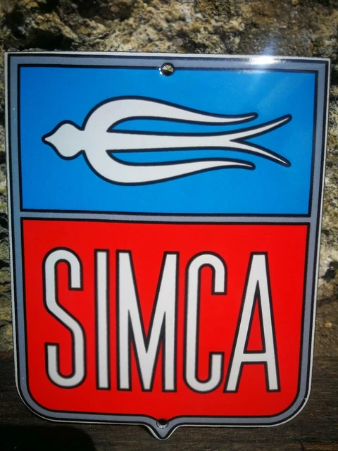 PLAQUE ÉMAILLÉE SIMCA Enamel Sign no Citroen Peugeot Renault Talbot EUR ...