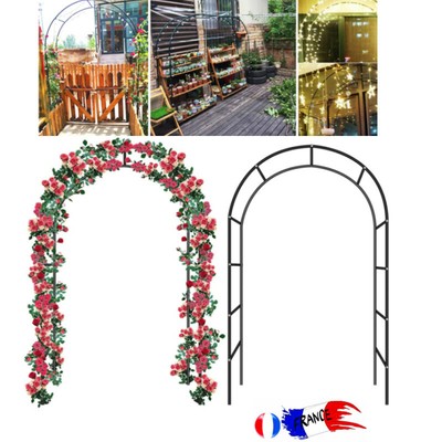 Arche Kit d'arches de jardin en métal noir 4 pièces pour rosiers grimpants 