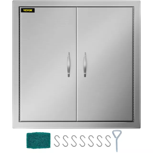 24" x 24" BBQ Double Door Outdoor Kitchen Stainless Steel Access BBQ Island
