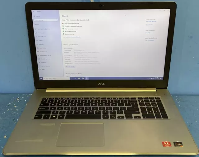 DELL Inspiron 5775  AMD RYZEN 3 2200U  RADEON VEGA GFX 2.50GHZ 8GB RAM 1 TB SSD