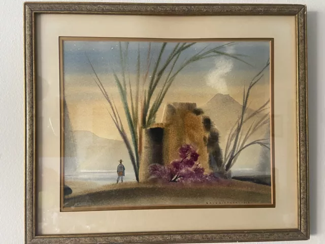 DALE NICHOLS (American 1904-95) Watercolor Painting Signed Guatemala Landscape DALE NICHOLS (American 1904-95) Watercolor Painting Signed Guatemala Landscape