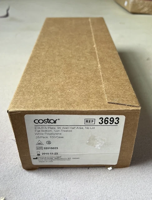 COSTAR 3693 EIA RIA Plate 96 Well Half Area Flat Bottom 100 Case $34.98 ...