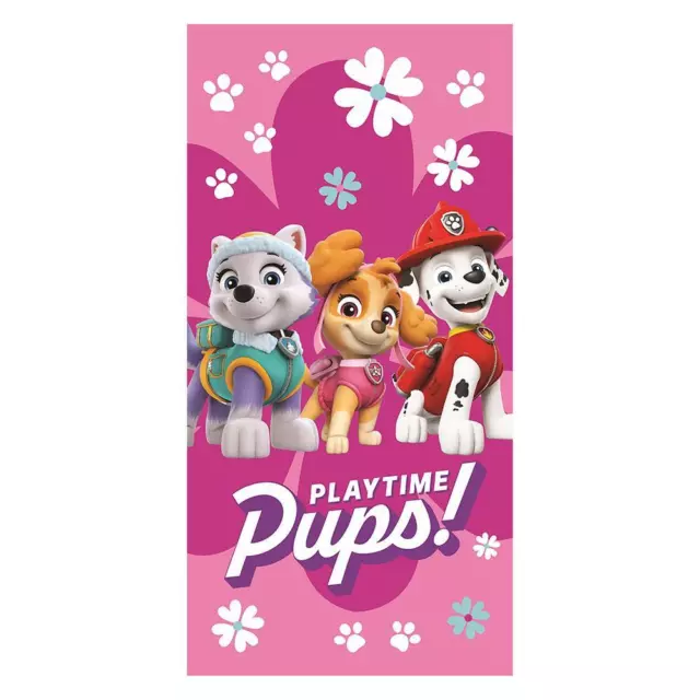 Paw Patrol Enfants Serviette Playtime Chiots Floral 100% Coton Filles Bain Plage