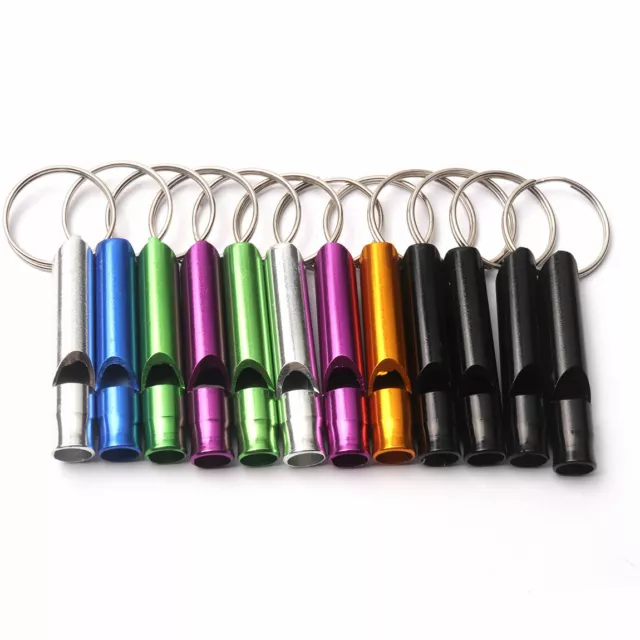 50pcs Mixed Aluminum Emergency Survival Whistle for Camping Hiking Outdoor Tool