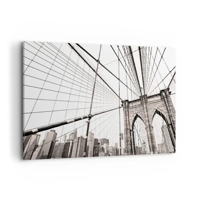 Impression sur Toile 100x70cm Tableaux Image Photo Pont Architecture New York