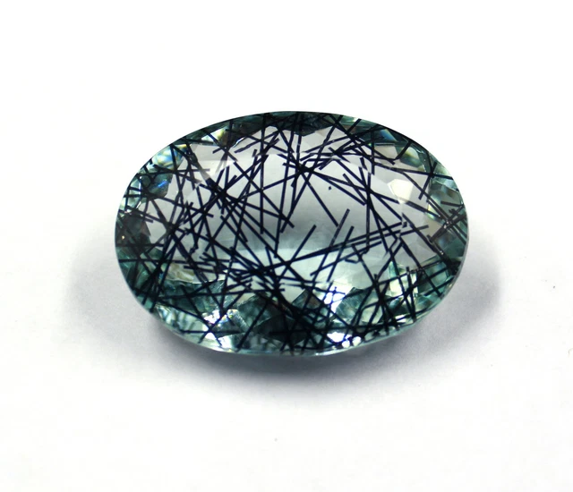 Meilleur Pièces Certifié EGL 117Ct Noir Rutile Quartz Forme Ovale Gemme VT982