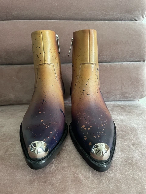 Calvin klein deals silver toe boots