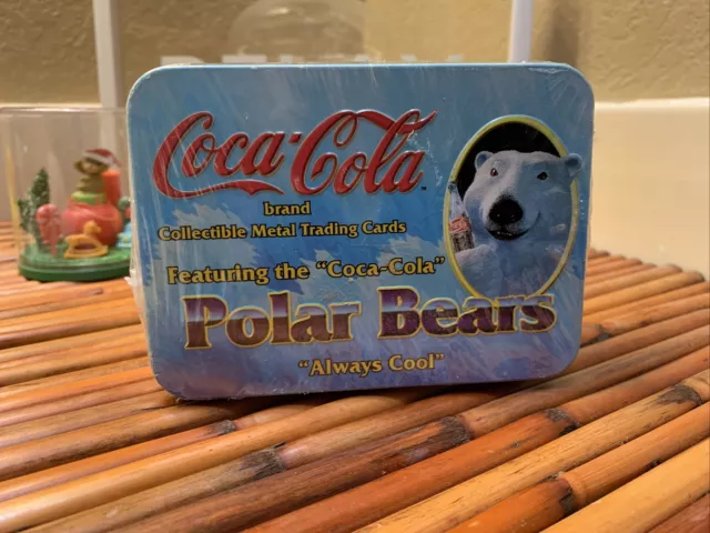 New  Coca-Cola 1996 Polar Bear Collectable Metal Trading Cards “Always Cool”