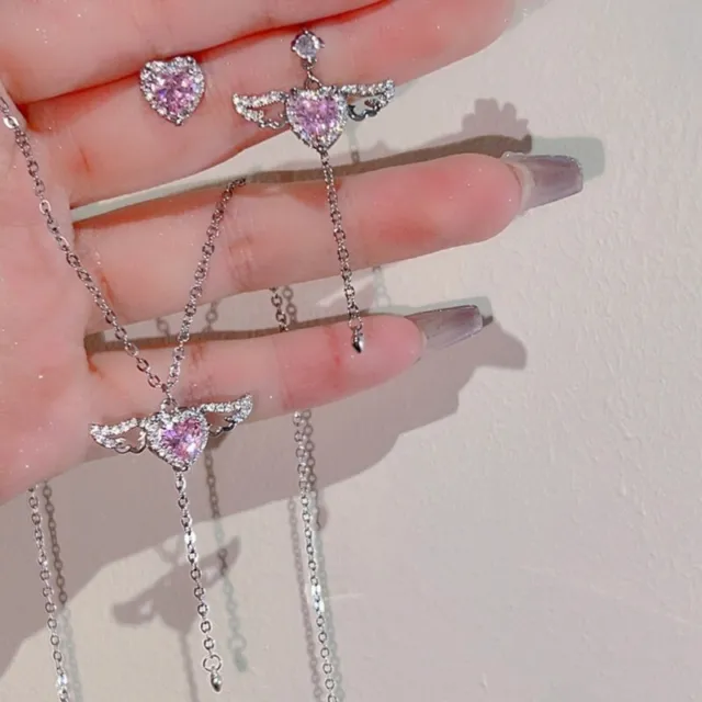 Heart Necklace Earrings For Women Egirl Aesthetic Y2K Jewelry Accessories