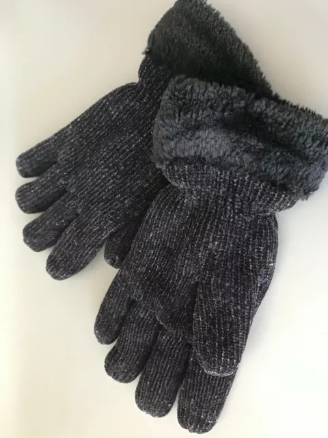 Damen Handschuhe schwarz mit Pelz