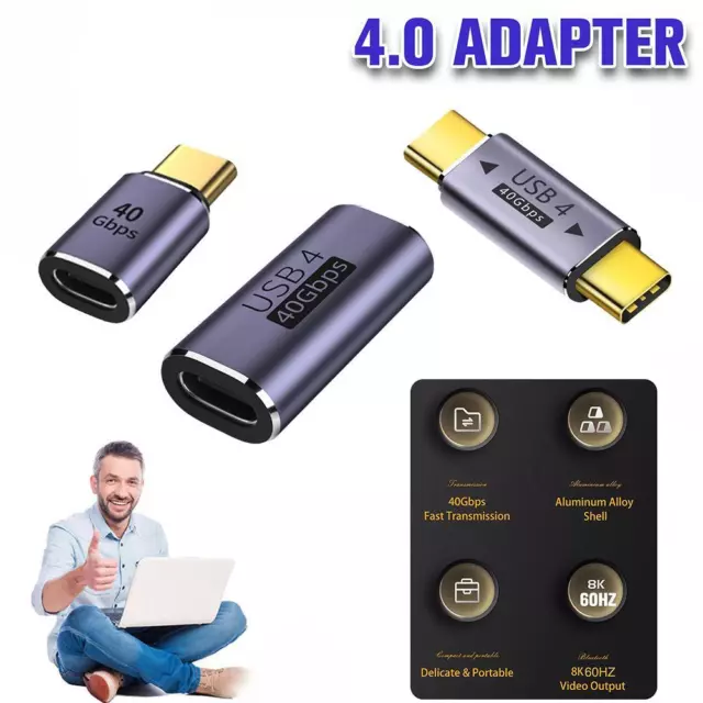 100W 40Gbps USB-C to USB-C Adapter Type C Fast Charging Converter 1 pcs U8J9