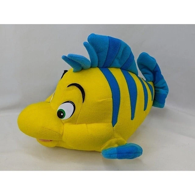 DISNEY LITTLE MERMAID Flounder Plush Fish 8 Inch Mattel Stuffed Animal