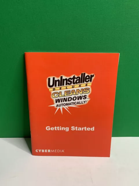 Cyber Media UNLSTALLER DELUXE CLEANS WINDOWS Getting Started 1994-1998
