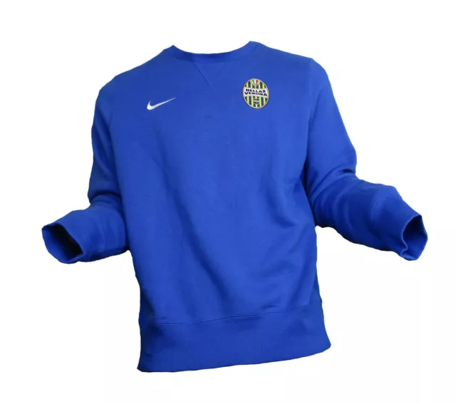 Nike Swoosh Herren Sweatshirt Club Crew Fleece Blue Hellas Verona