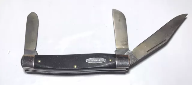 Vintage Ranger Pocket Knife 3 Blades Ultra Honed Made in the USA 4”Closed VGUC
