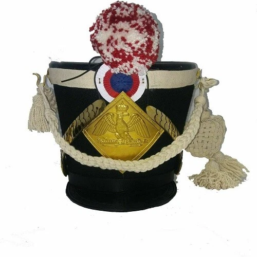 Style Cave Casque shako napoléonien français avec pompon