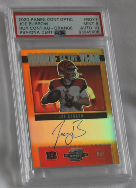 2020 Contenders JOE BURROW Optic ORANGE Prizm Rookie AUTO #’d 27/50 Color Match
