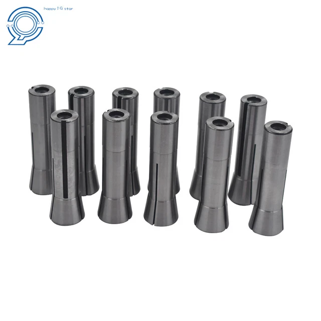 R8 Collet 1/8" 3/16" 1/4" 5/16" 3/8" 7/16" 1/2" 9/16" 5/8" 11/16" 3/4" 11Pcs Set