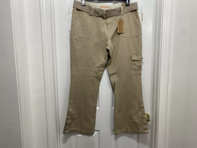 ✅New ✅Aeropostale ✅Surplus Cargo Pants ✅Tan ✅Womens ✅13/14 Short ✅Flare Leg