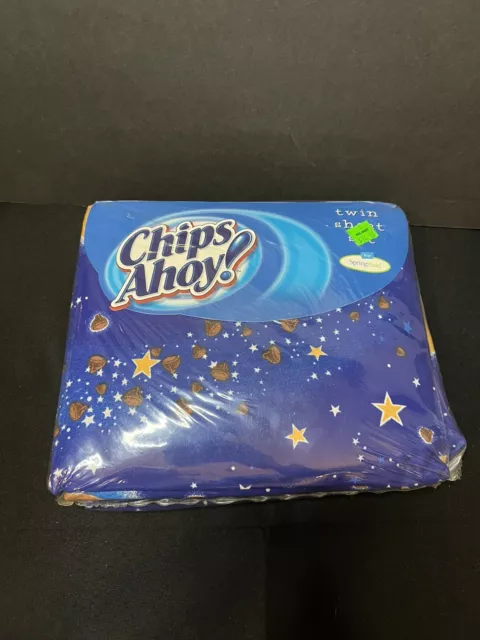 Chips Ahoy Cookies Twin Sheet Set BRAND NEW NOS Novelty Advertising Milk Galaxy