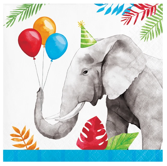 Unique Party Dschungel-Tiere Servietten – 16 Stück, 16,5x16,5 Cm – Für Safari- & Kindergeburtstage