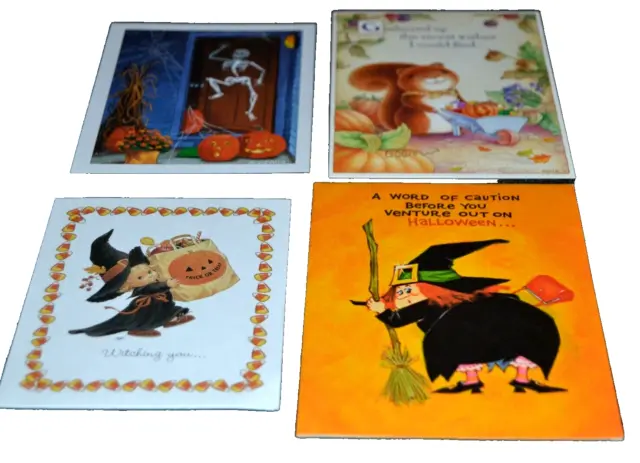 HALLOWEEN Greeting Cards RUST CRAFT WITCH MOREHEAD UNUSED Mixed Lot 4 Vintage