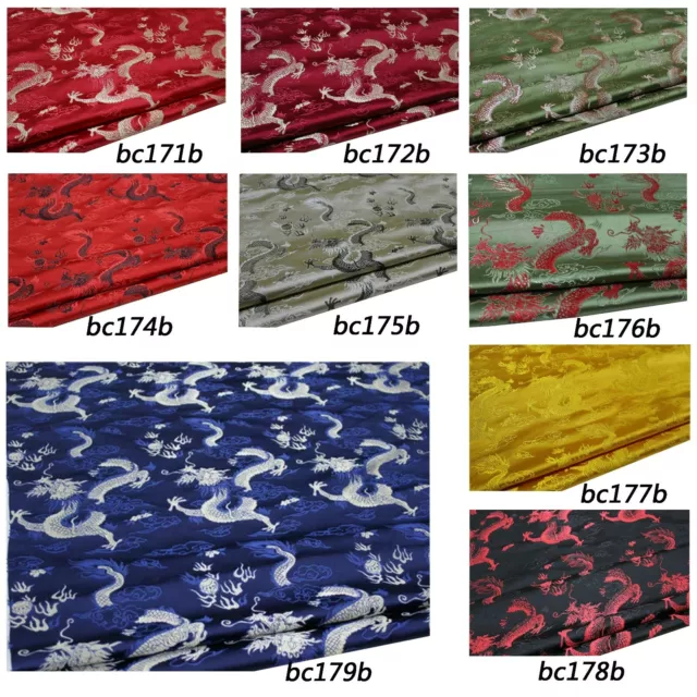 Faux Silk Brocade (Big Chinese Dragon)Jacquard Damask Kimono Fabric Material*BC6 2