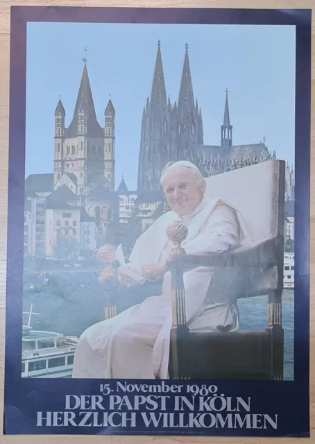 Plakat Der Papst In Köln 15.11. 1980 Johannes Paul II. Entwurf: Rudolf Barten