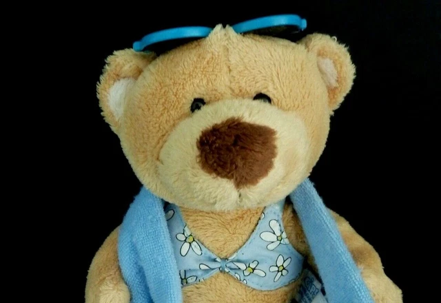 Z6- DOUDOU PELUCHE GIPSY OURS MAILLOT DE BAIN BLEU - Ré-expédition uniquement