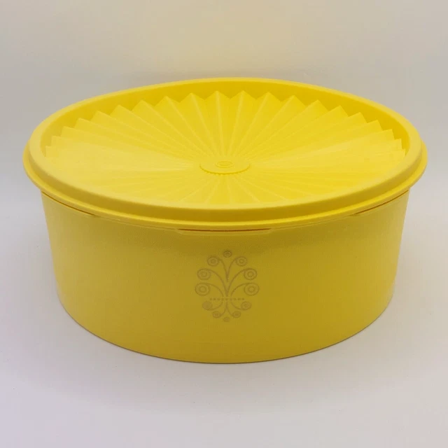TUPPERWARE - HARVEST Yellow Servalier Stackable Canister #1204 & #1205 ...
