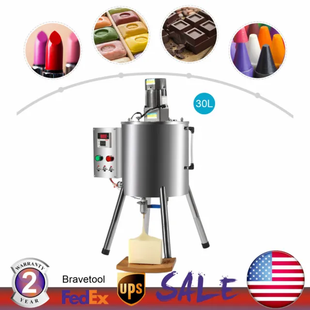 30 Liter 8gal Stirring Tank Lipstick Paste Filler Heating Mixing Filling Tool US