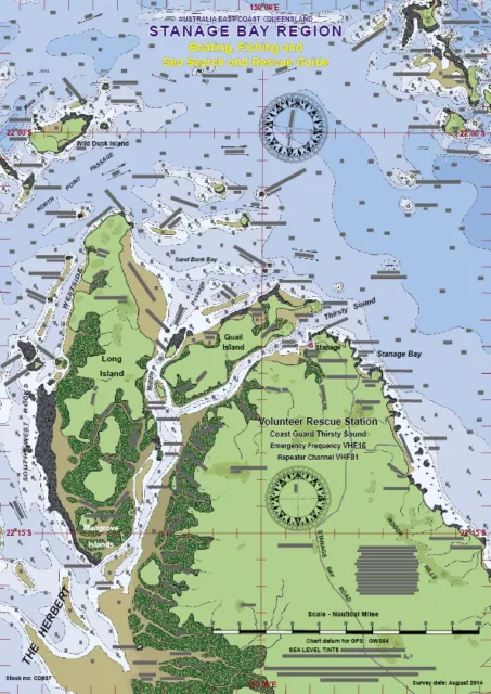 Boating, Fishing, Qld Marine Safety Chart - STANAGE BAY REGION - Camtas