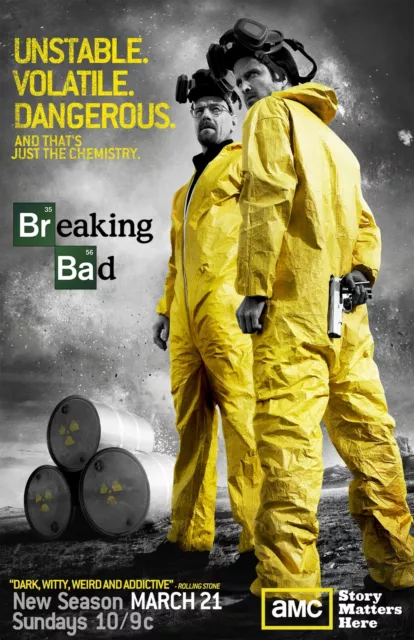 Breaking Bad poster : Bryan Cranston, Aaron Paul : 11 x 17 inches : UVD