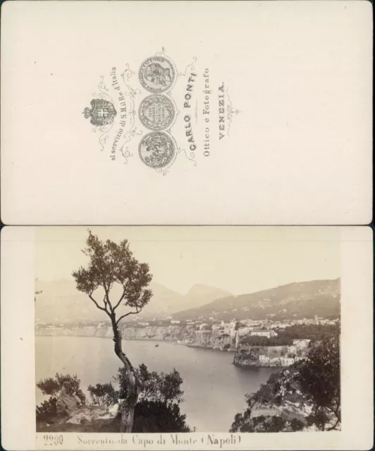 C. Ponti, Italie, Napoli, Sorrento da Capo di Monte Vintage CDV albumen carte de
