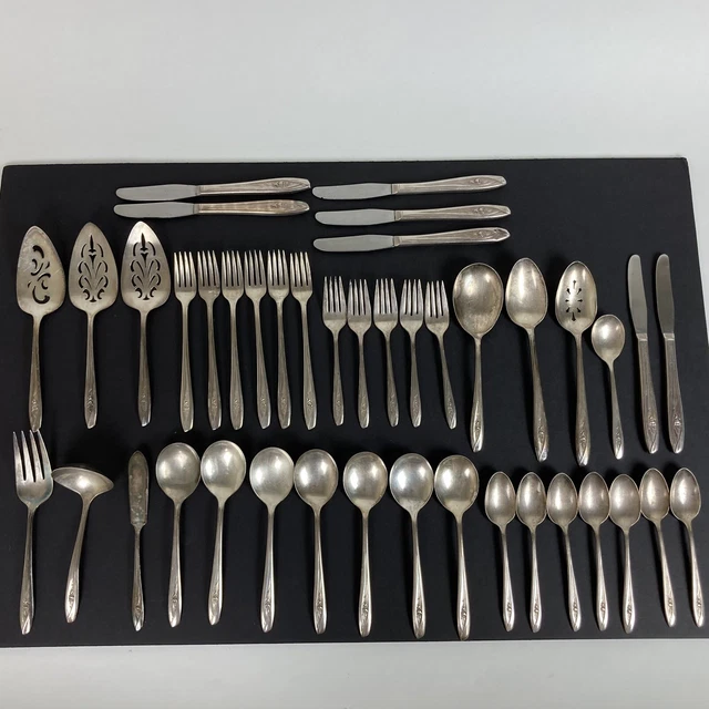 Silver Tulip By IS 1956 Set Of 6 Place Settings - Not Complete W/ Some Extras