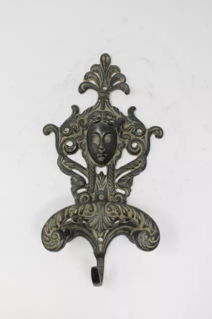 Vintage Original Hand Crafted Brass English Wall Hook Hanger Hardware NH6819