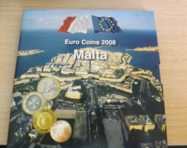 *Malta Euro KMS 2008  / Blister *1 Cent -2 Euro + Briefmarke (Schr.W)