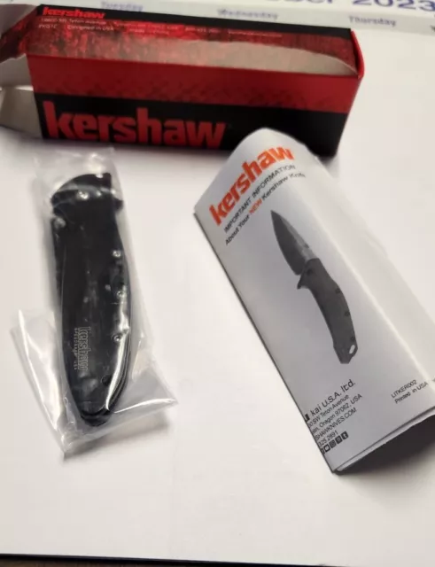 Kershaw Leek 1660CKT Assised Flat Blade Black Folding Pocket Knife -- NEW