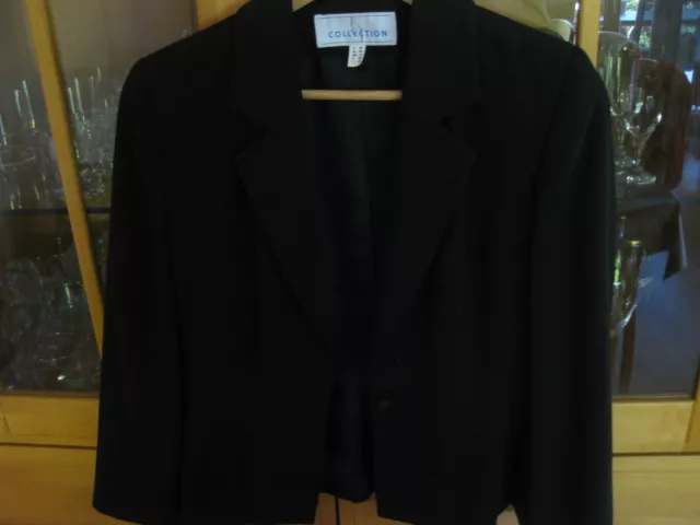 Jacke Blazer Gr. 38 Damen Sakko Schwarz festlich fallender Stoff, top