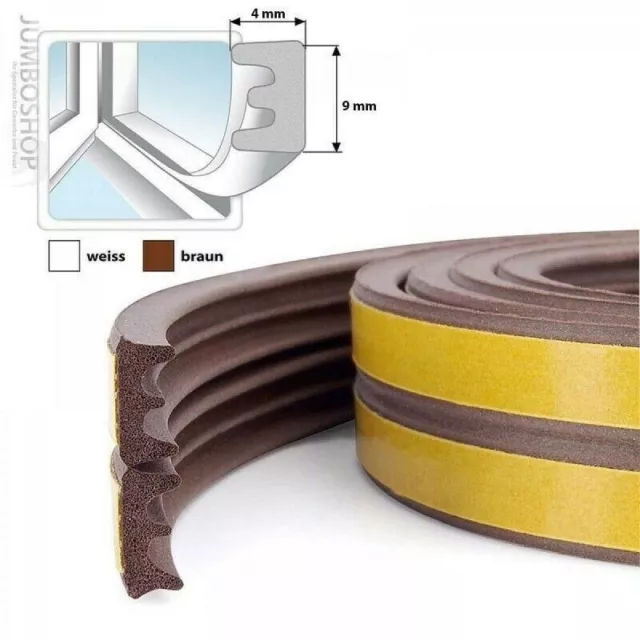 Paraspifferi adesivo da 3mt/6mt in EPDM per porte e finestre, parafreddo da 4mm