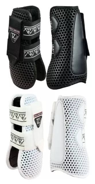 Equilibrium Tri-Zone OPEN FRONTED TENDON Showjumping Boots NEW Black/White XS-L