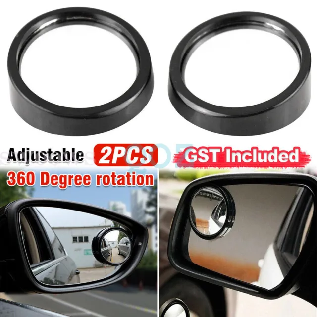 2-4PCS Black Blind Spot Mirror Car Wide Angle Adjustable Convex Rear Side View