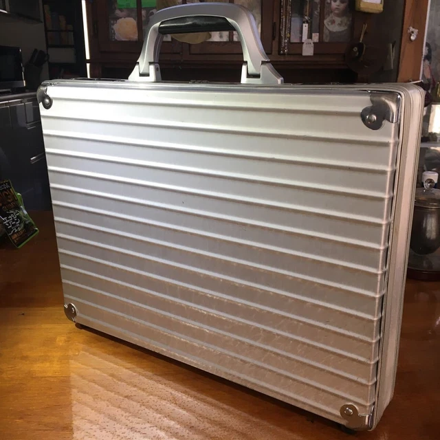 RIMOWA Topaz attaché case silver with catalog used business travel bag