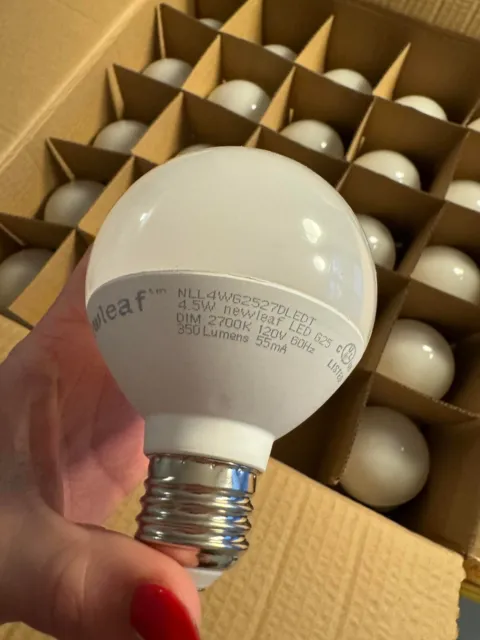 New leaf contractor 50 pack of dimmable LED light Bulbs, Market Value of 199.00